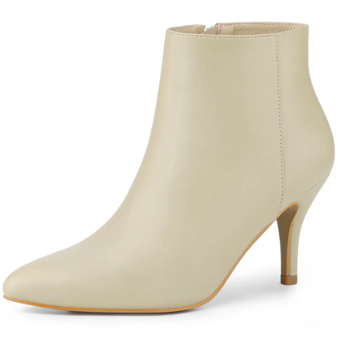 BLISSFUL STEP Pointed Toe Zipper Stiletto Heel Ankle Boots