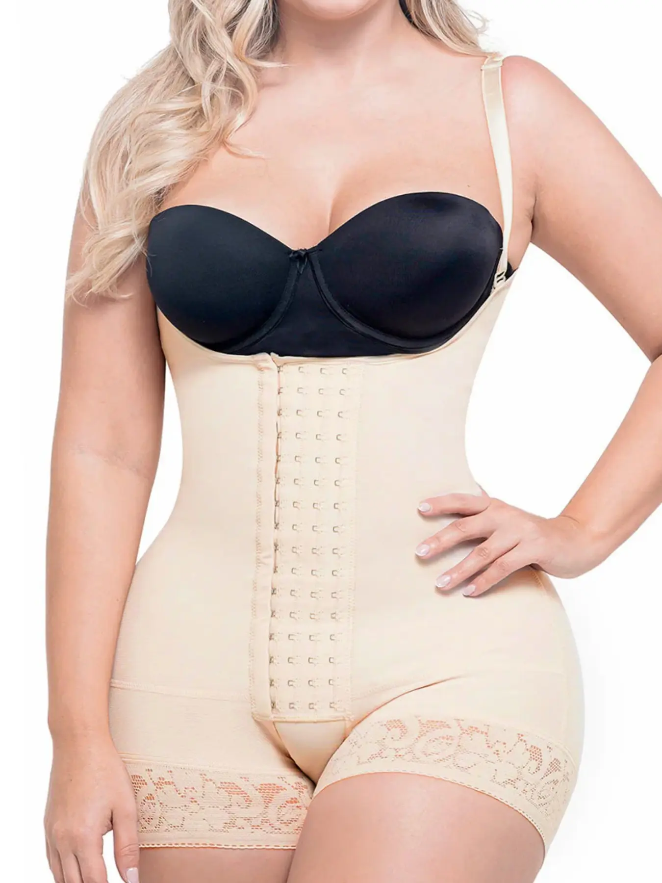1 Count Women's Shapewear Bodysuit, Underwear, Fajas, Colombian Shapewear, Adjustable Hooks Closure Body Shaper, Tummy Control Butt Lifting Jumpsuit, Lace Trimmed Bodysuit, Suitable For Daily Wear, Gym And All Occasions, Fit, Elegance