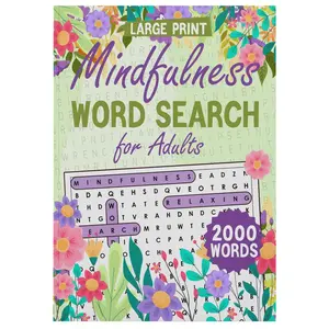 100 Mindfulness Word Search Puzzles for Adults – Large Print Brain Game Book with Over 2000 Calming Words, One Puzzle Per Page, 120 Pages of Relaxing, Stress-Relief Fun