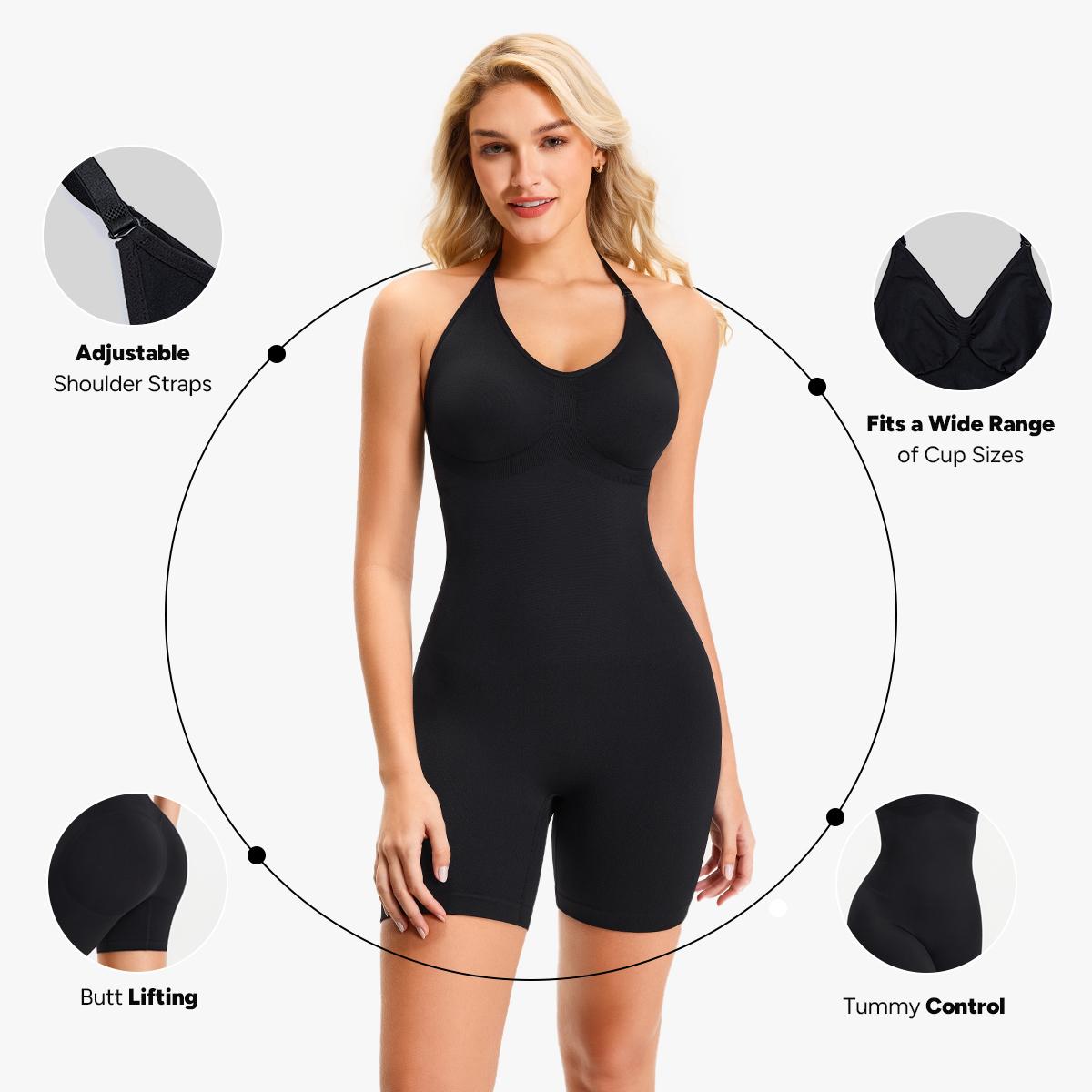 Nebility Women's Bodysuit Shapewear Full Body Stretchy Compression Jumpsuit High Elasticity Body Shaping Fashionable Womenswear