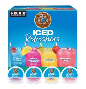 The Original Donut Shop, Iced Refreshers, Keurig Single Serve K-Cup Pod Variety Pack, Strawberry Acai, Pineapple Passionfruit, Mango Dragonfruit Lemonade, Berry Chill, 20-Count