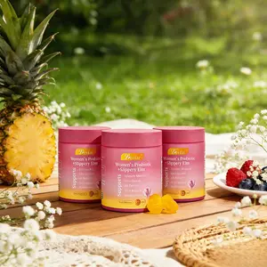 Her Juicy All-in-One Probiotic Gummies - Slippery EIm,Prebiotics & Lactobacillus for Women's pH Balance &Dryness Comfort - Hawaiian Pineapple 60 Count