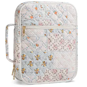 Large Bible Tote with Shoulder Strap, Bible Study Supplies, Bible Notebook Set, Portable Bible Highlighter Label Bag, Christian Gift for Mother's Day, Fashionable Patterned Bag