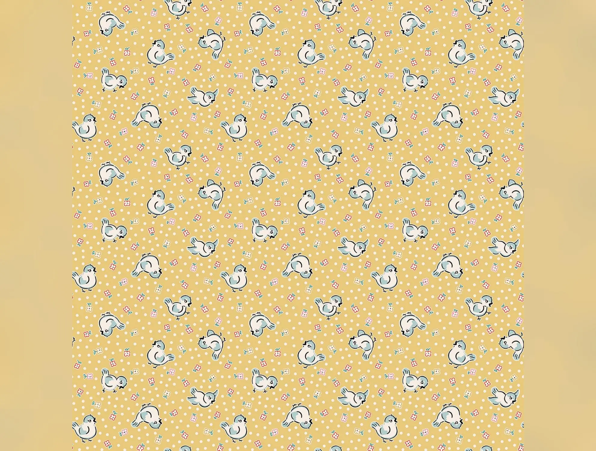 Home Sweet Home | Yellow Bluebirds by Elea Lutz for Poppie Cotton | VR24452