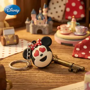 Disney Minnie PVC Keychain 1PC Official License 3D Figurine Bag Clip Charms Anime Figure Keychain Collector Keyring Backpack Decor