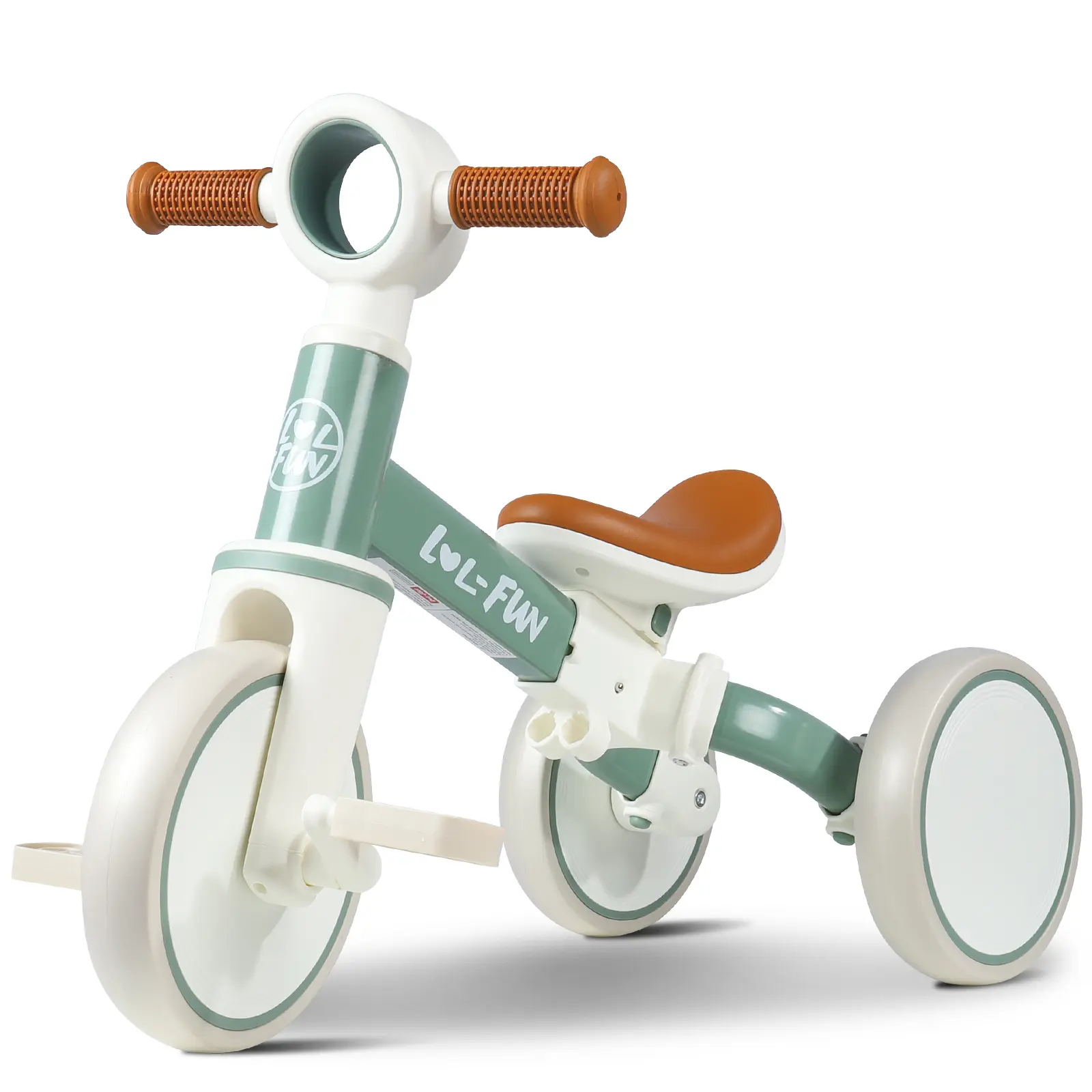 4-in-1 Toddler Balance Kid Bike with Ride on Wheels for 1-4 Years Old Boys/Girls, 3-Wheel Baby Bicycle for Outdoor Fun, Easy Assembly, Removable Pedals & Non-Slip Handle