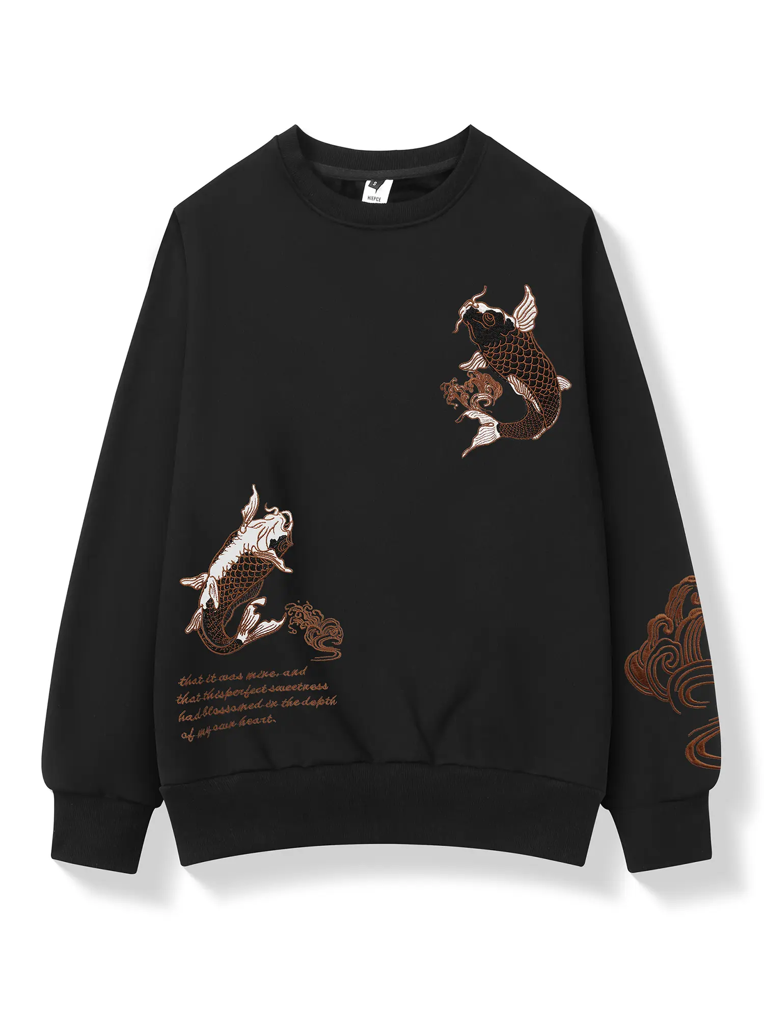 Niepce Japanese Streetwear Embroidered Destiny Koi Sweater