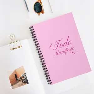 Diario 'Todo Manifesto' – Rosa, Letra Elegante, 118 Páginas Rayadas para Ideas, Manifestaciones, Sueños, Listas de Tareas y Diario Personal – Perfecto para Establecer Metas, Escritura Creativa, Inspiración Diaria y Organización