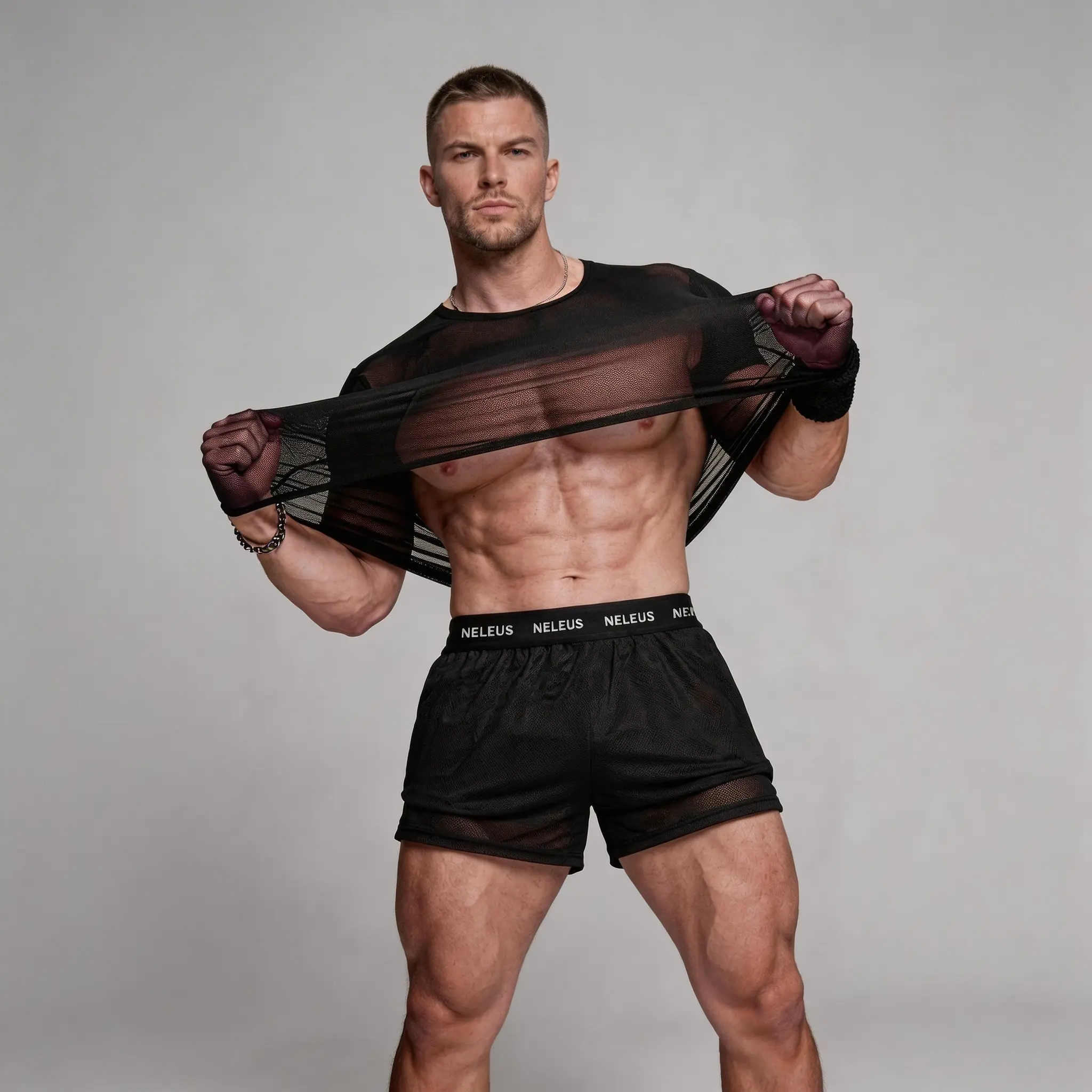 NELEUS Men's Sheer Mesh Workout T-Shirt Breathable Gym Training Top Gym Outfit Tee Gym Athletic Mesh Activewear Fitness Sport Top summerwins Active Shirts Athletic Sports Top tiktokshopbacktoschool
