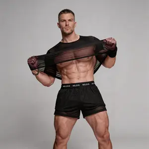 NELEUS Men's Sheer Mesh Workout T-Shirt Breathable Gym Training Top SummerVibes