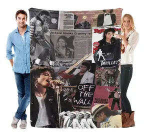 Michael Jackson's high-quality flannel blanket - Made of premium flannel fabric, it has an extremely soft and comfortable texture. It is perfect for beds, travel beds, and sofas. It is a gift suitable for music lovers and fans of Michael Jackson.