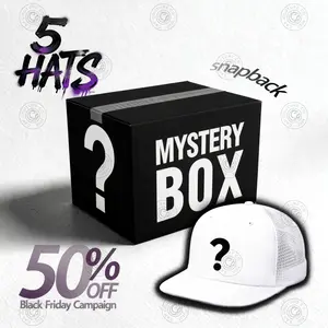 Mystery Hat Box - Five Randomly Picked Flat Brim Trucker Hats - Mystery Birthday Gift, Friend Gift,Christmas gifts， Mystery Box Challenge