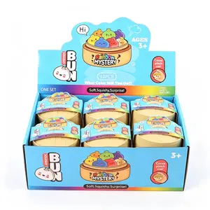 1PC/6PC Kawaii Glitter Dumpling Squishy Toy - Box Style Stress Ball, Perfect Sensory Fidget Gift.Rainbow Glitter Bun Squishies-Squeeze Toy with Cute Face, Anxiety Relief for All Ages,Calming Glitter Bun Squeeze Toy-Kawaii Slow Rise Squishy for Desk&Travel