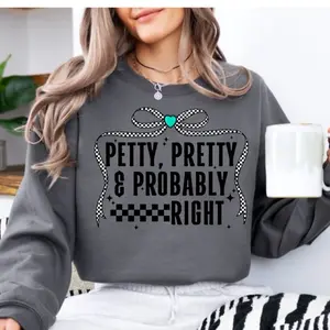 Petty pretty and right crew tee