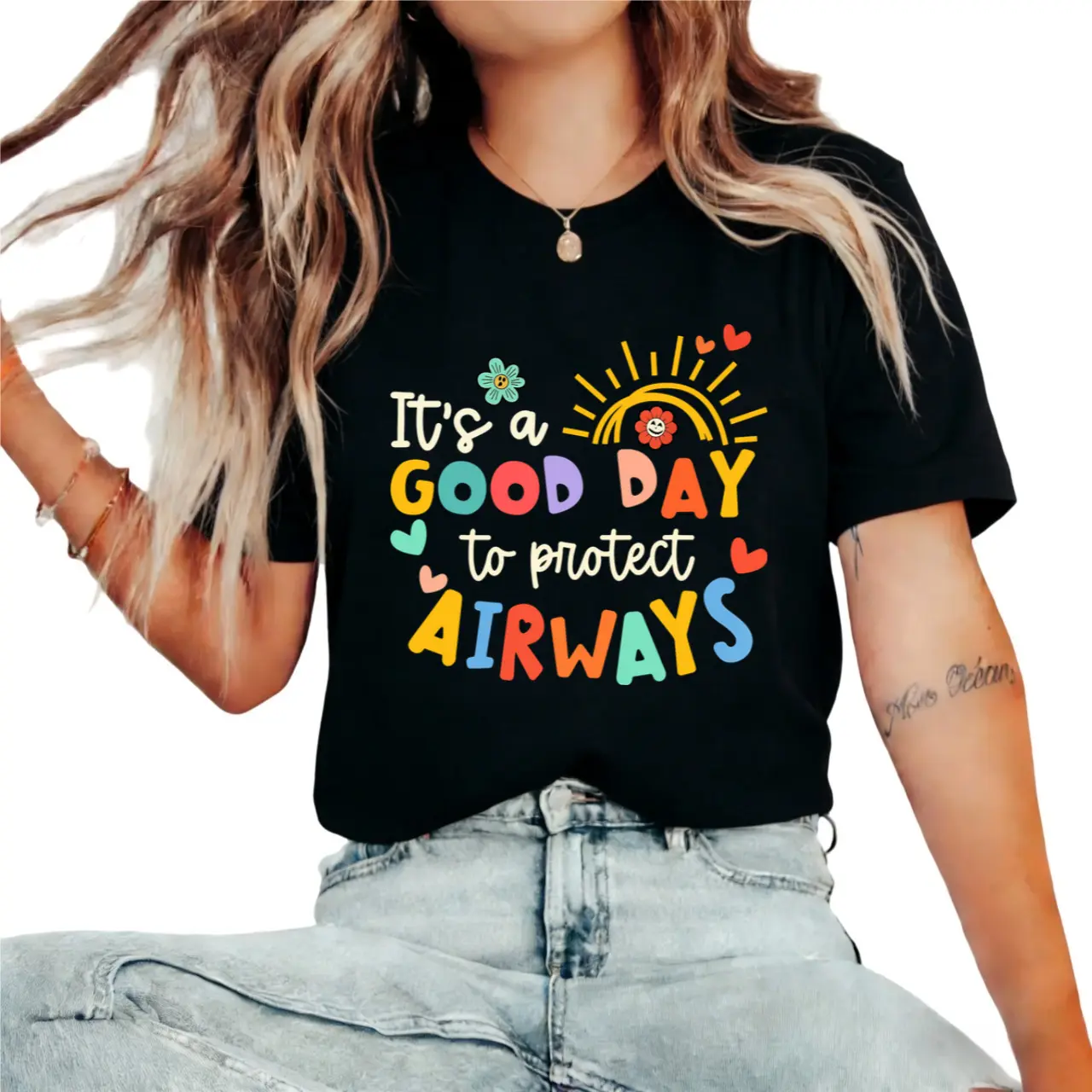Women's 100% Cotton Short-Sleeve Round Neck Unisex Style T-Shirt, Respiratory Therapist Tee with Breathable Fabric for Airways Protection