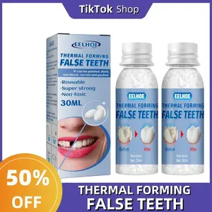 Shapeable Denture Gel 30ml — Moldable Dental Adhesive & Temporary Filling Resin for Broken Teeth, Gap Filling, False Teeth Repair, Cosmetic Tooth Film; Quick DIY Temporary Filling, Easy-to-Use, Removable, Clear Finish, Long-Lasting Hold, Waterproof Travel