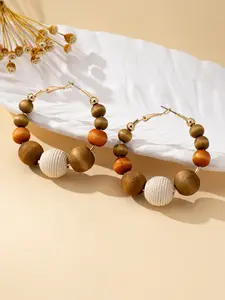 Boho Style Wooden Beaded Earrings for Women, Fashion Hoop Earrings for Daily Wear and Gifts, Perfect for Vacations and Special Occasions, Boho Style Jewelry