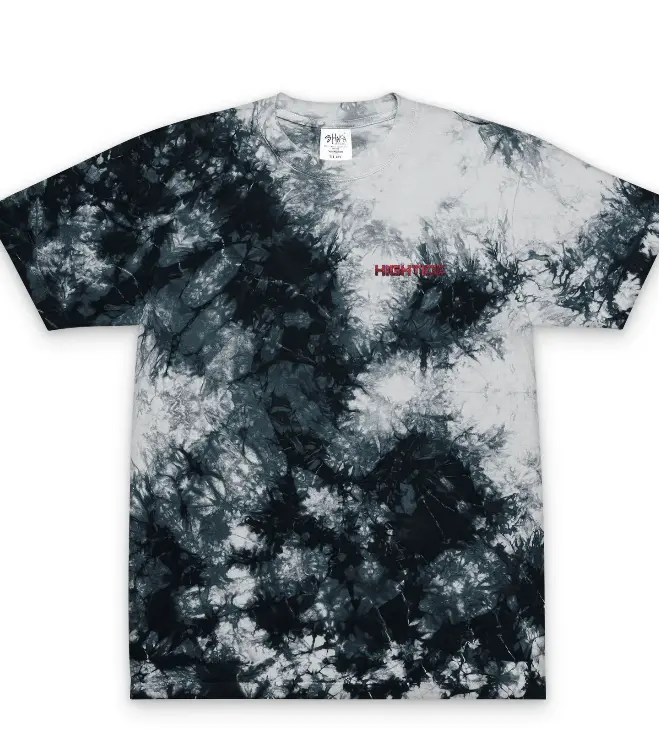 Hightide Oversized Tie-Dye T-Shirt with Fun Embroidery Colorful Summer Top Relaxed Vibe Tee for Festivities Unisex Fashion Medium Size