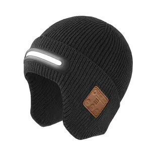 TR-BTD3 Bluetooth Beanie with Light|Three-Segment LED Light Smart Music Hat| USB-C Rechargeable Headwear for Skiing & Night Jogging |Unique Christmas Birthday Gifts for Men Husband Teen|Adjustable Brightness & Touch Control (Unisex All-Season)