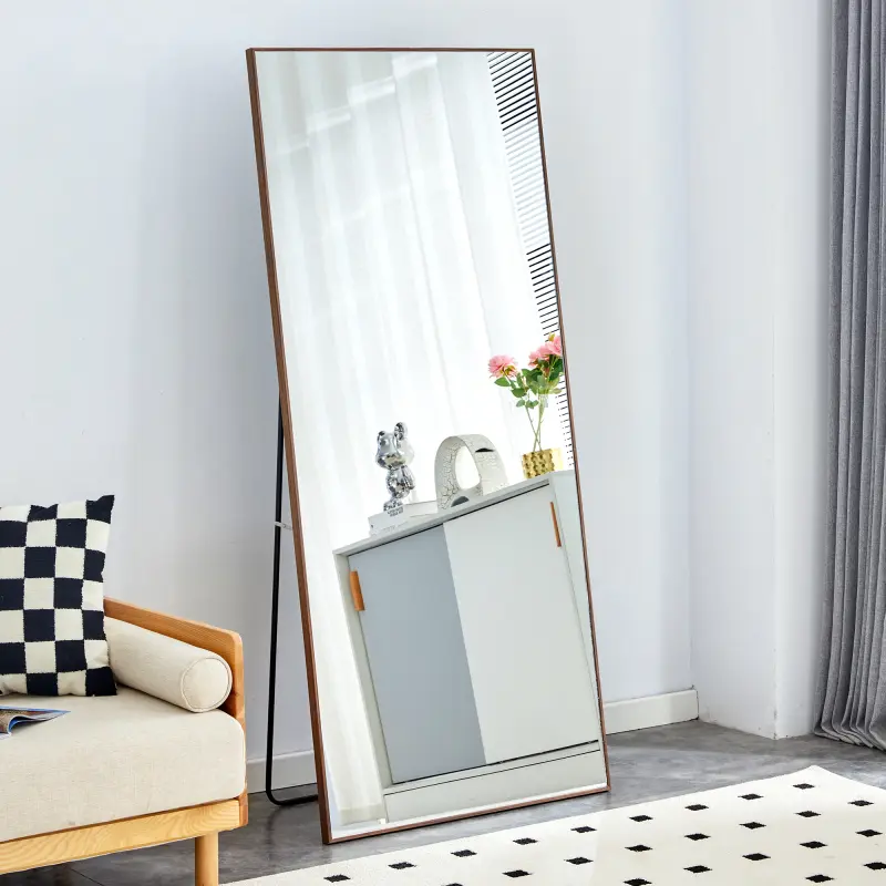 High end and high-quality,Full body mirror, floor mirror,Fourth generation solid wood frame long mirror, dressing mirror, bedroom foyer, decorative mirror, clothing store, floor to ceiling mirror, wall mounted. 71 "* 31.4"for Home Decor Glass Hanging