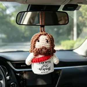 Handmade Jesus Crochet Doll,Christian Faith Gift, Religious Keychain Charm,Car Hanging charms,baptism gift,daily decor,Emotional Support Religious Gift , Bible Study Spiritual Keepsake jesus large