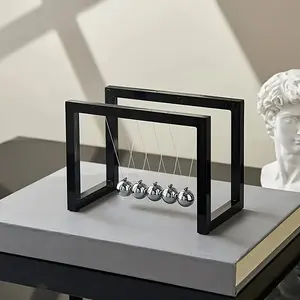 Durable Metal Ball Pendulum with Frame, Large Size, Ideal for Office Desk, Study & Living Room Decor, Modern Design, Swing Figurine, Acrylic Desktop Decoration