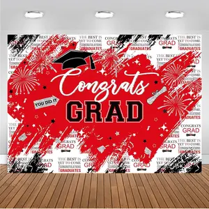 Graduation Party Banner, Polyester Material, Ideal for Photo Backdrop, Indoor Outdoor Decor, Grad Party Decorations, Party Decorations Banners, Celebration Events