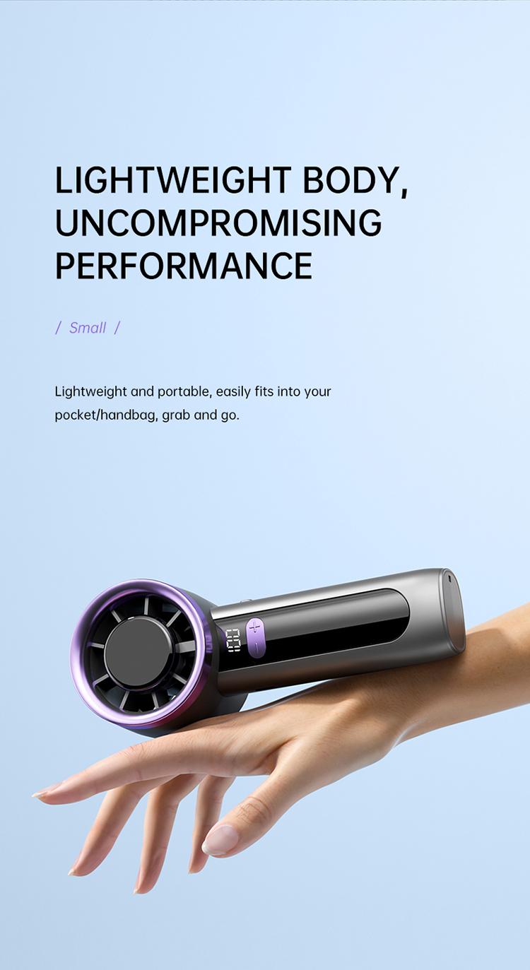 Portable Handheld Mini Fan with Digital Display-100 Levels High Speed Cooling Long Battery Life Rechargeable Powerful Turbo Fan, Pedestal or Desktop for Home Office outdoor