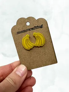Fruit Basket Banana Stud Earrings