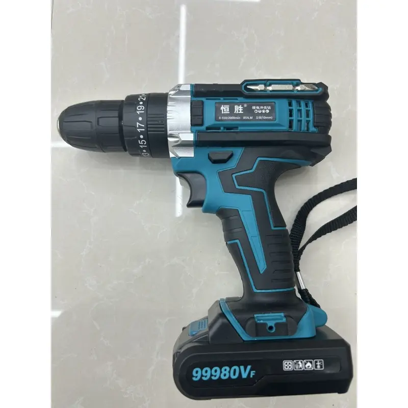 High Performance Lithium Battery Charging Impact Drill 10mm Max Drilling Diameter Variable Cordless Power Drill