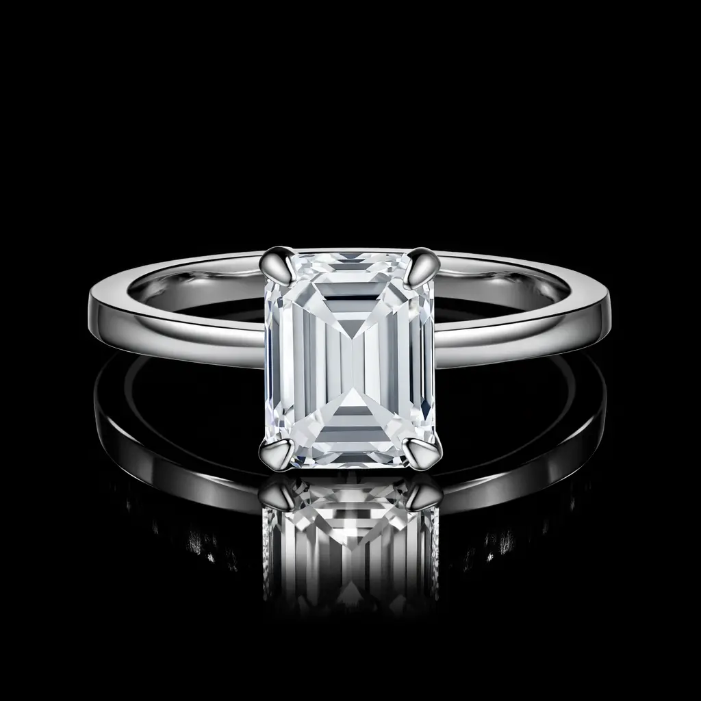 White Baguette Diamond Ring