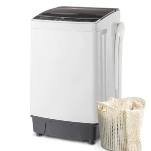 Winado 16Lbs Full-Automatic Washing Machine Top Load Portable Compact Laundry Washer Spin with Drain Pump,10 programs 8 Water Level Selections with LED Display