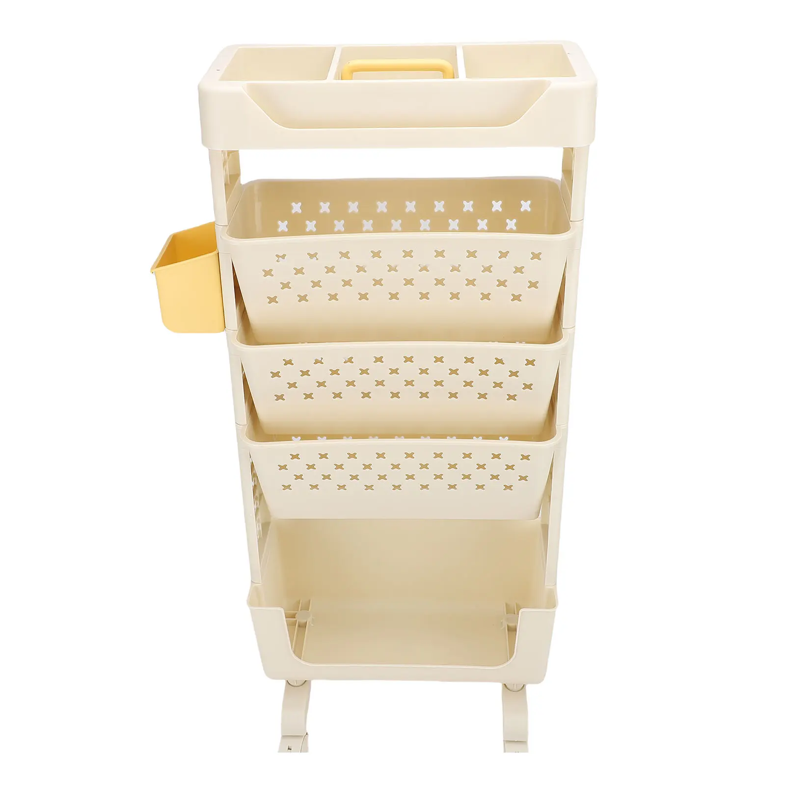 5-Tier Polypropylene Rolling Storage Cart - 5-Layer Organizational Multi-Functionality Utility Cart with Lockable Casters, Bookshelf Book Rack for Study, Office (85x25.7x44.9cm), 5-Layer Utility Carts