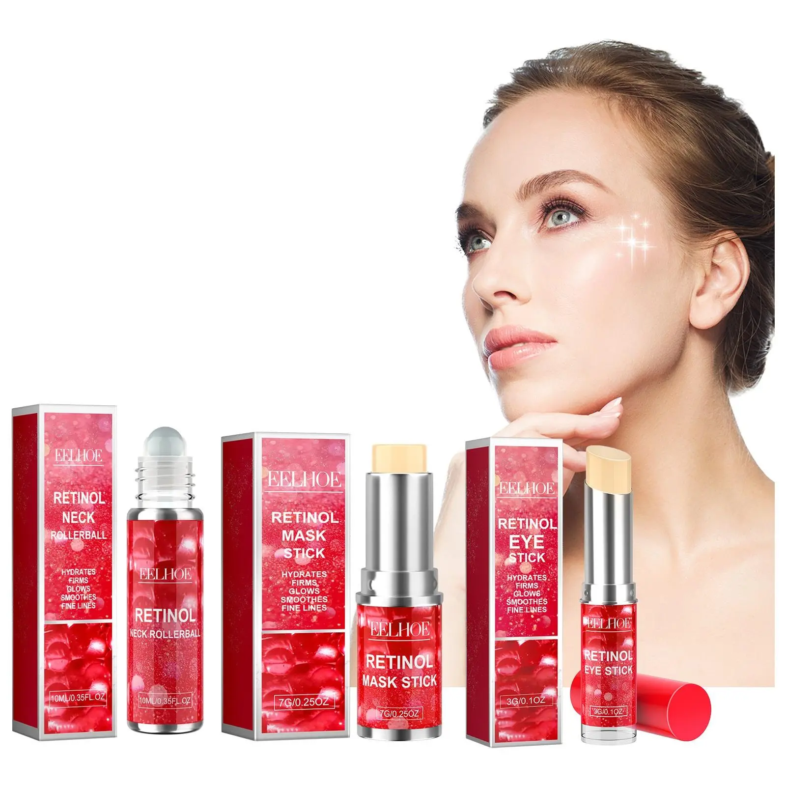 Retinol Firming Rejuvenating Skin Care Kit, 3pcs/set Moisturizing Facial Skincare Kit, Hydrating Skin Care Product for Women & Men, Hydrate, Daily Anti Aging Set