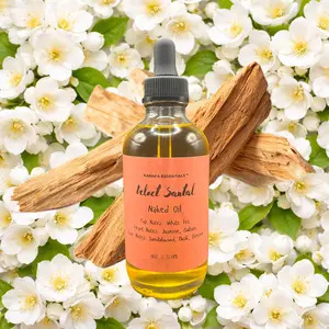 Velvet Santal Moisturizing Body Shimmer Oil with White Tea Jasmine Balsam Sandalwood Musk Benzoin by Karafa Essentials