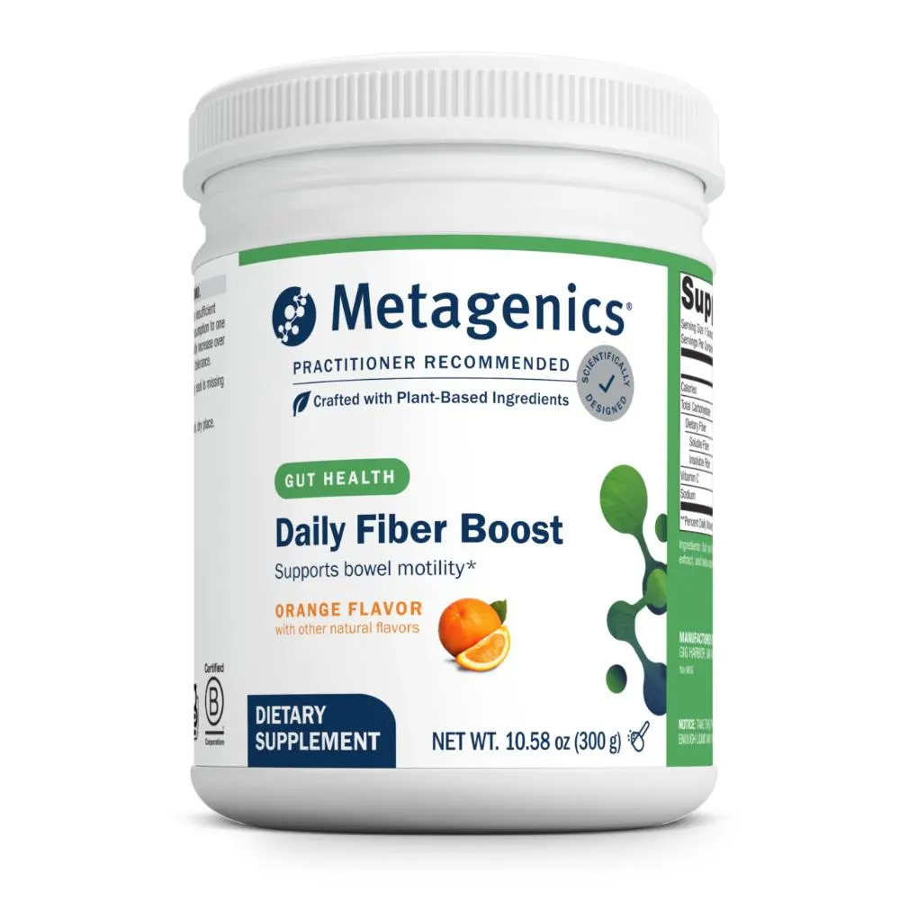 Metagenics Herbulk Fiber Powder - 7g Soluble & Insoluble Fiber with Psyllium Husk, Acacia & Chicory - Supports Gut, Bowel Regularity & Immune Health - Non-GMO, Gluten-Free, Vegan - Orange Flavor