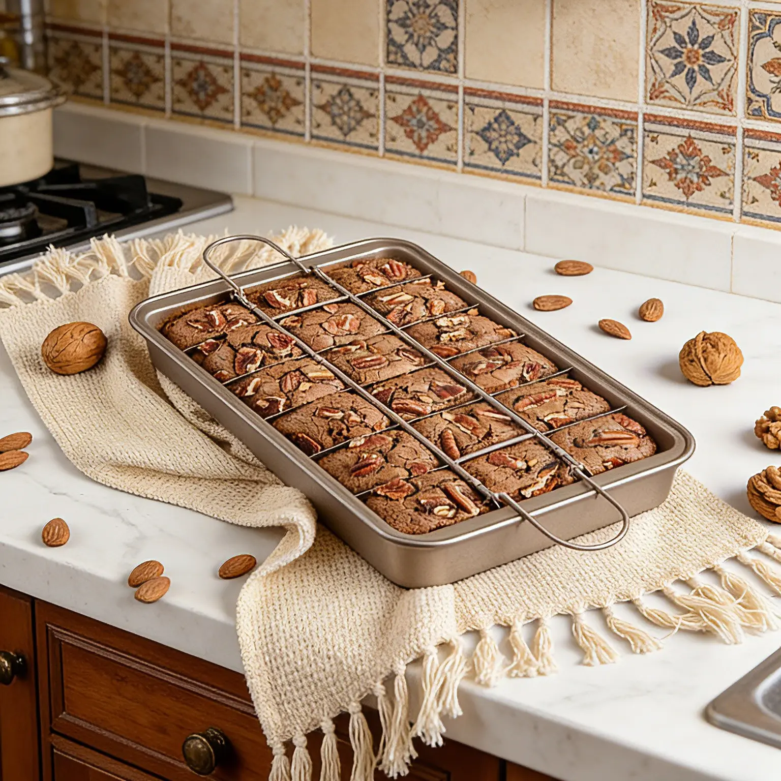 Brownie Baking Pan With Removable Divider, Non-Stick Brownie Pan With Pre-Sliced Sections, 18-Count Individual Brownie Maker, High Carbon Steel Rectangular Cake Mold, Bakeware, Baking Supplies, Baking Molds, Baking Essentials