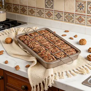 Brownie Baking Pan With Removable Divider, Non-Stick Brownie Pan With Pre-Sliced Sections, 18-Count Individual Brownie Maker, High Carbon Steel Rectangular Cake Mold, Bakeware, Baking Supplies, Perfect For Even Baking & Easy Serving