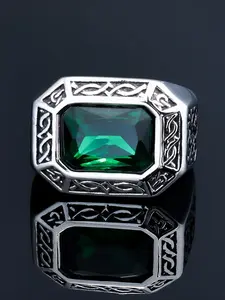 New trendy personality retro domineering temperament trendy man emerald cross ring jewelry Emerald Cut Solitaire Ring Emerald Solitaire Engagement Ring