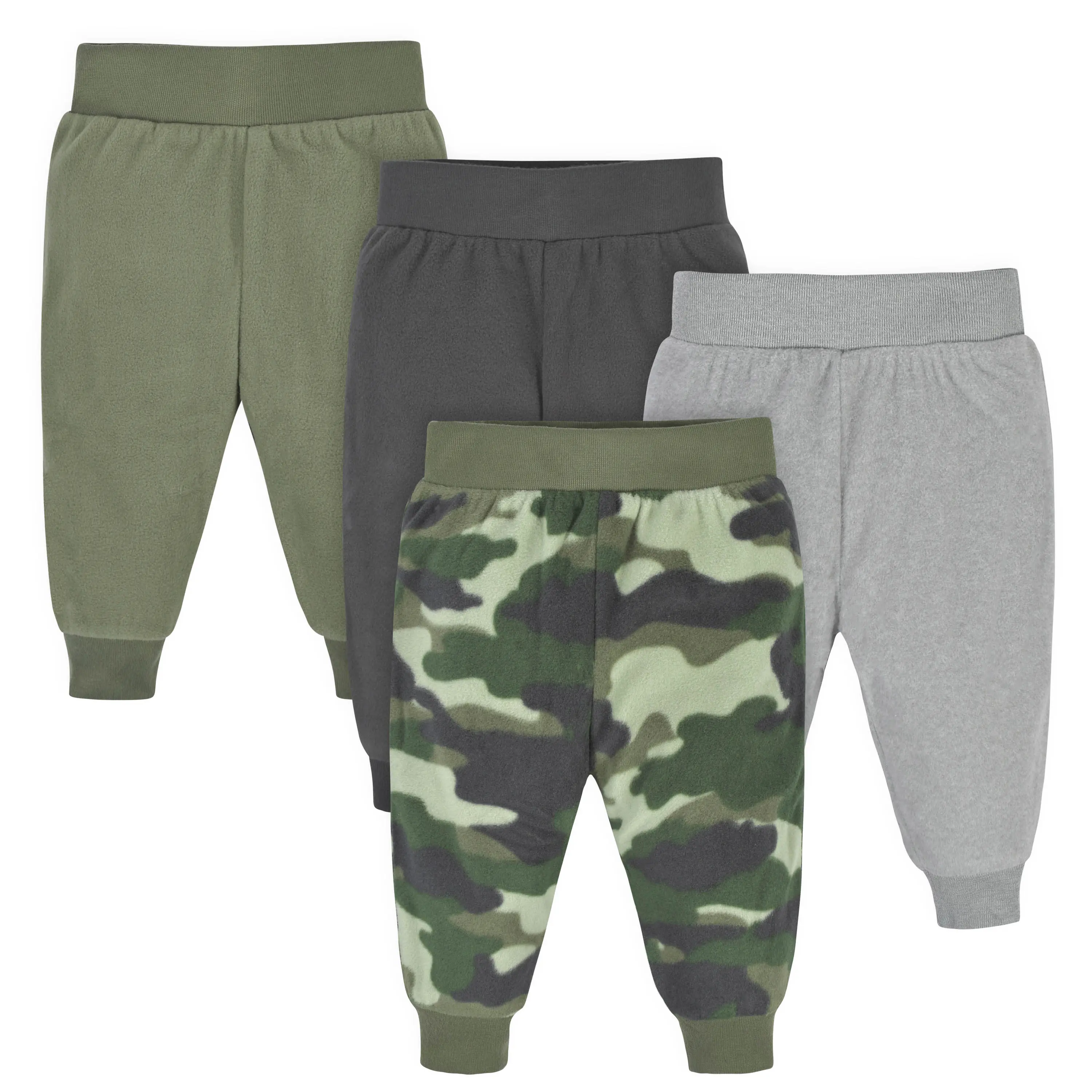 Gerber Baby Boys' Microfleece Pants, 4-Pack