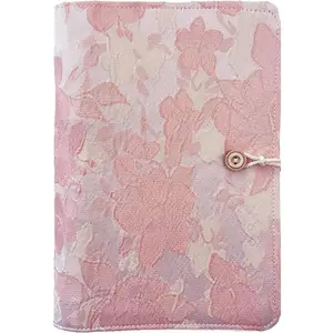A5 Binder, 6 Ring Binder, Refillable Notebook, Embroidery Journal, Budget Binder, Sketchbook 6"x8", Travelers Journal,  for Girls, Pink Peach Blossom, Planner Binder