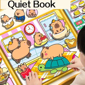 Cute Magnetic Quiet Book Set, No Cutting Creative Handmade Diy Sticker Album with Funny Stickers, Includes 3 Scenes + 2 Magnetic Materials, Perfect Christmas Gift