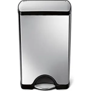 Simplehuman Trash Can - 260995SS CW1814 Rectangular Step Can, 10 gal, Brushed Stainless Steel