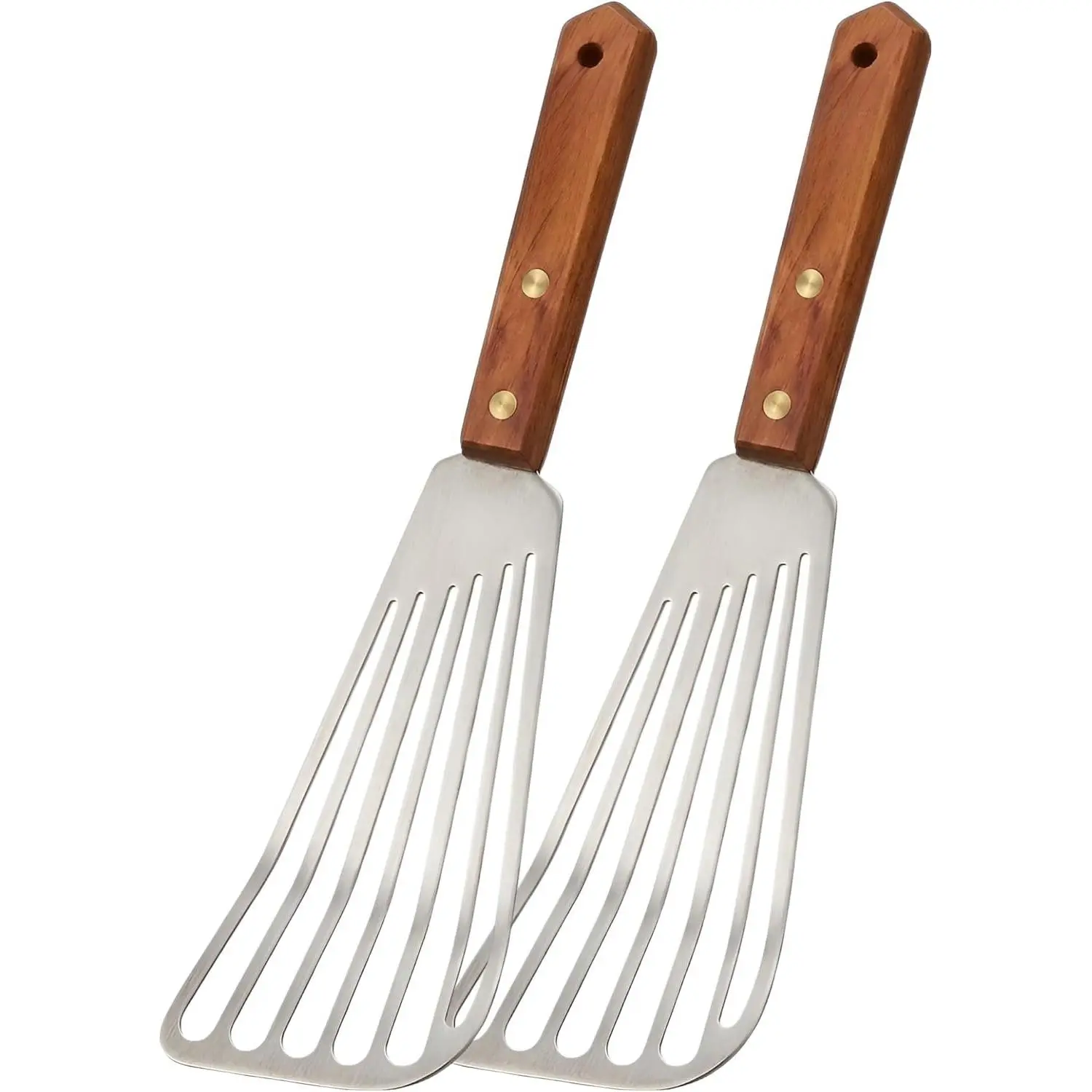 1 Slotted Elegant  Fish Turner Spatula  Metal Fish Spatula with 6.5-Inch  &  Walnut Wooden Handle  Ideal for  and Professional Chefs