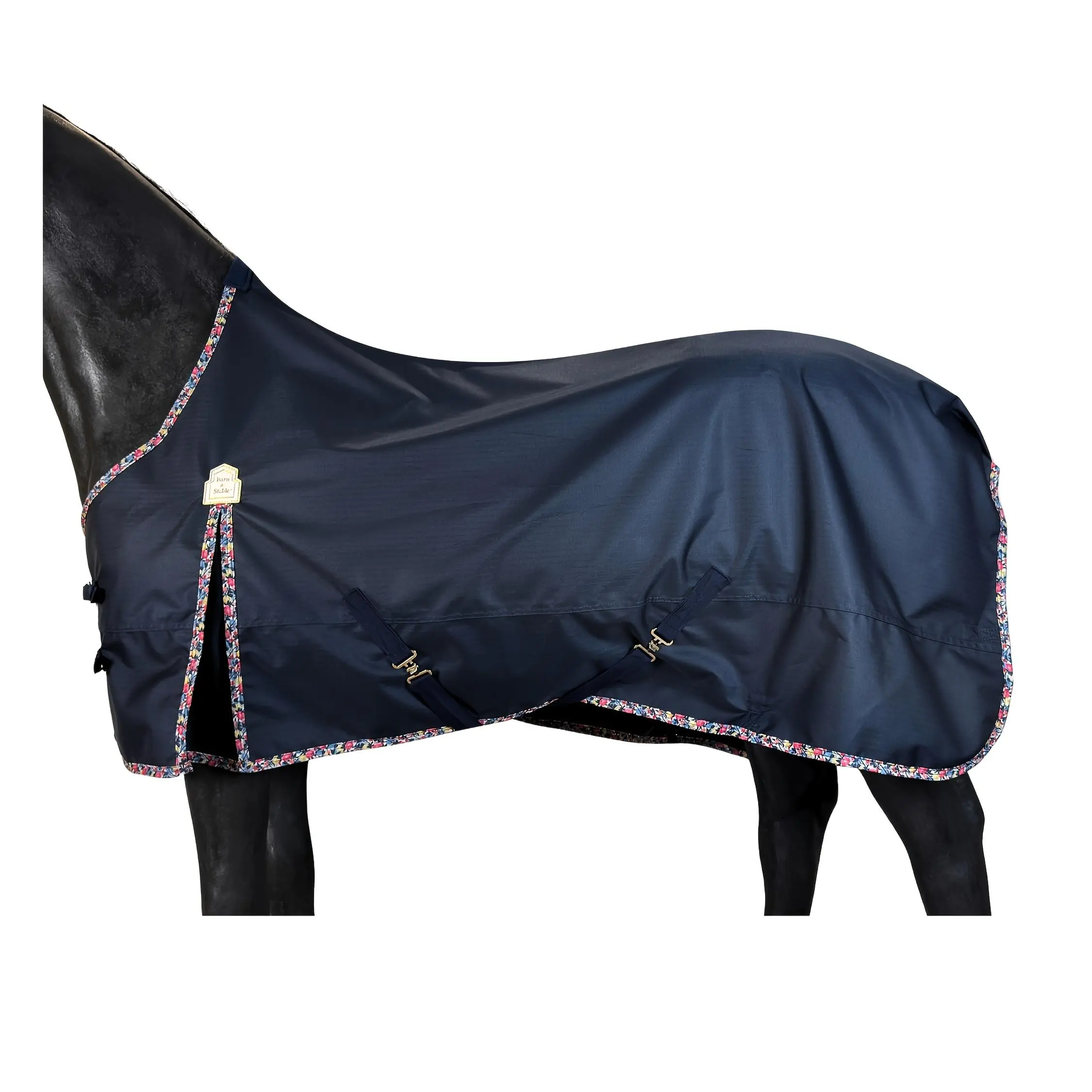 800D Ripstop Horse Turnout Sheet, 3000mm Waterproof and 3000 MVP Breathable No-Fill Rain Blanket with Dual Front Buckles and Cross-Belly Surcingles for Spring and Mild Weather, Equestrian Horse Supplies