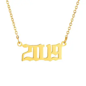 Personalized fashion stainless steel necklace vintage digital necklace birthday accessories Creative necklace
