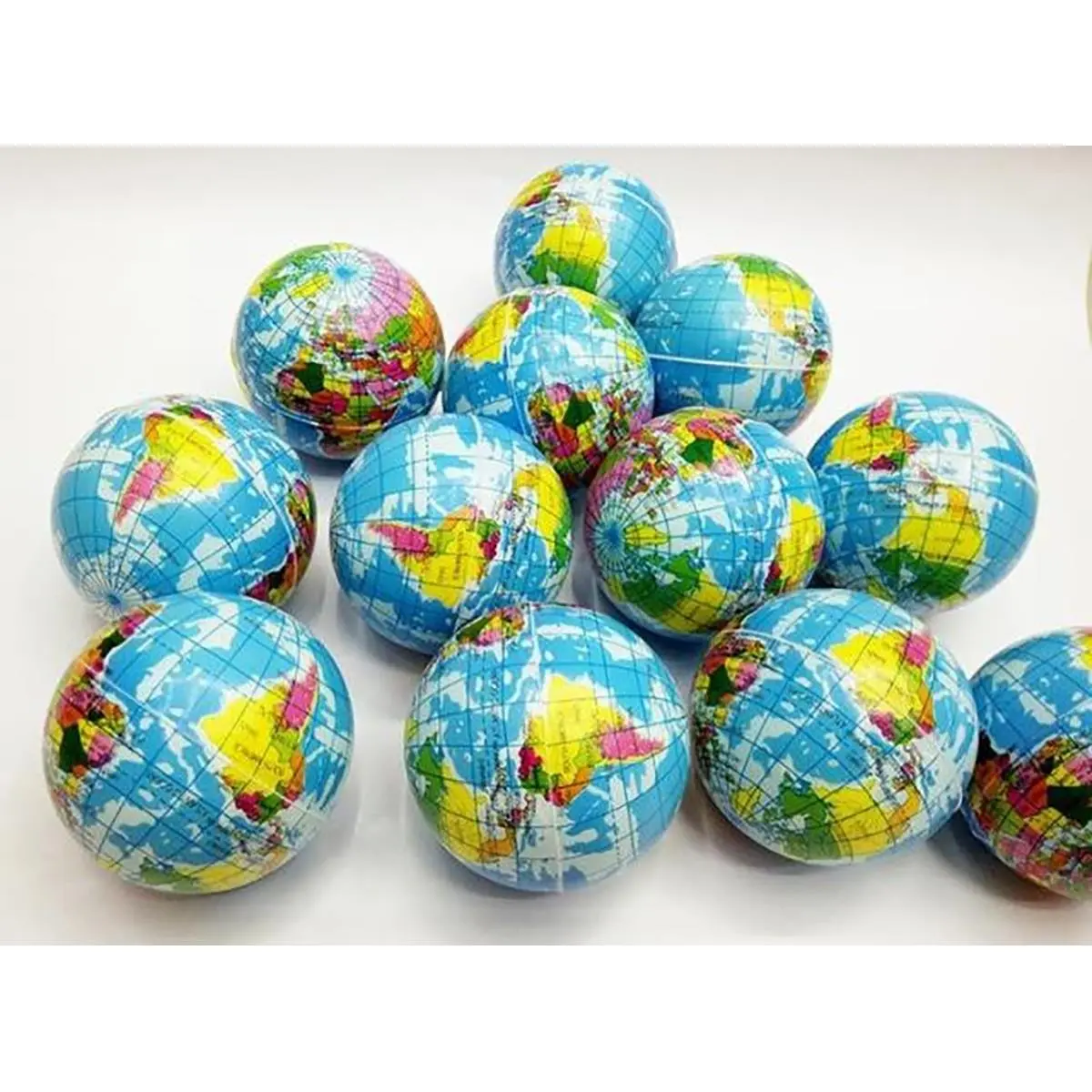 212 MAIN Mini Planet Globe Squishy Foam Stress Balls - 24 Per Box, Stress Relieving Accessory for Farm Animal & Poultry Pet Toys, Can Be Used as Party Favors