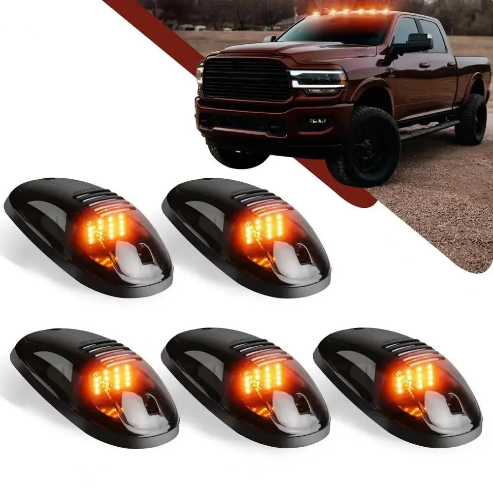 FCCEMC 5pcs LED Wireless Solar Power Cab Light Cab Light Cab Roof Running Top Marker Light Universal No Drill Cab Marker Lights Led Car Lights