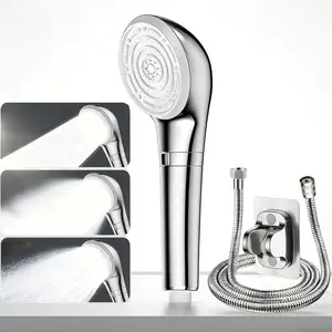 Nano Bubble Shower Head Set, Three-Stage Handheld Spray, Soft Tube & No-Punch Bracket Kit, Multifunctional Bathroom Sprayer Gift