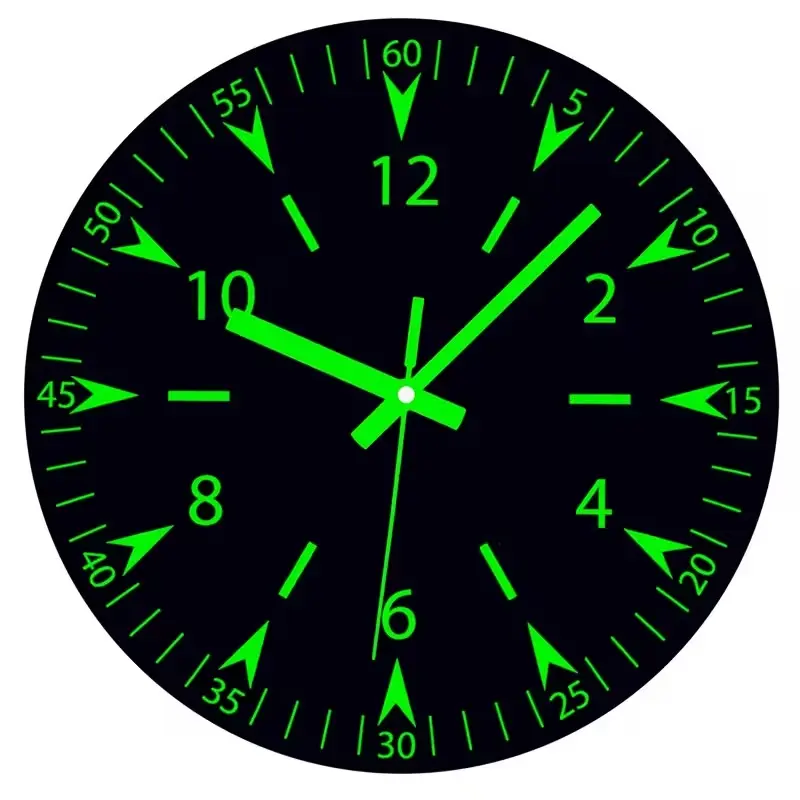 Silent Night Glow Vinyl Wall Clock, Retro Glowing Hanging Clock, Dial, Silent Clock, Large Bold Numbers, Ideal for Bedroom, Living Room, Kitchen